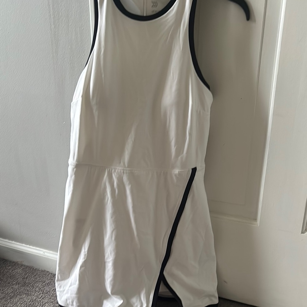 All in Motion White Dress with Black Trim